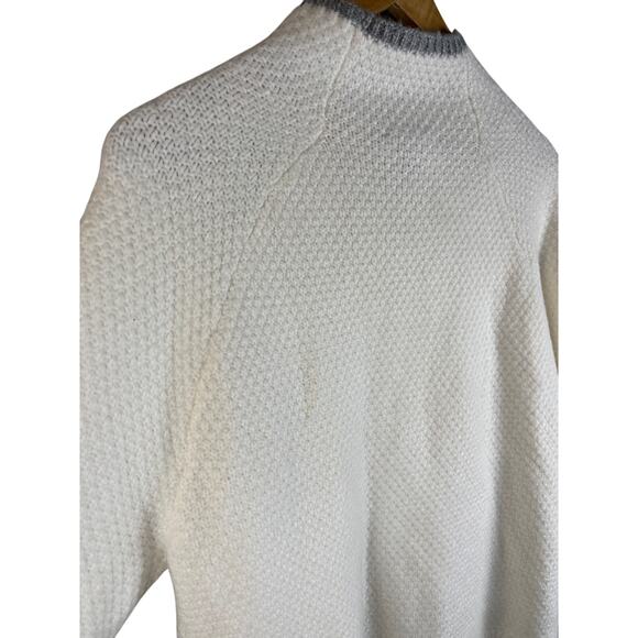 Ann Taylor Luxe Cream Wool-Blend Textured Oversized Mock Neck Sweater Size Large - Picture 6 of 11